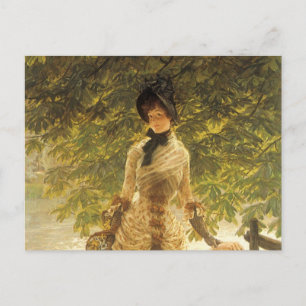 Über die Themse von James Tissot, Vintager Realism Postkarte