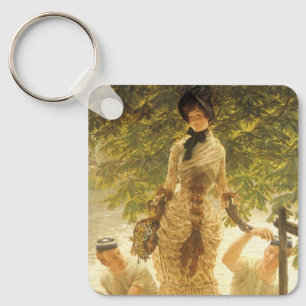Über die Themse von James Tissot, Vintager Realism Schlüsselanhänger