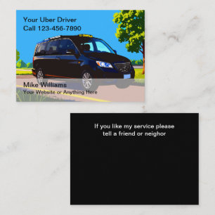 Uber Driver Contact Calling Cards for Ride Hailing Visitenkarte