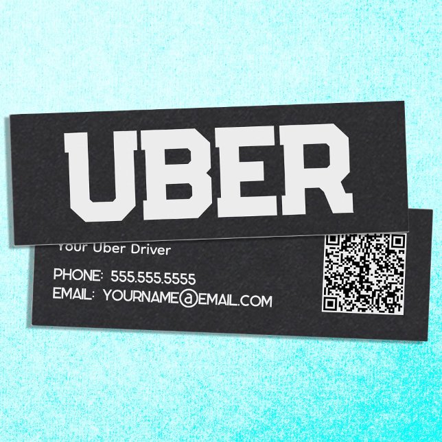 Uber Driver QR Mini Visitenkarte (Uber Driver QR Mini Business Cards)