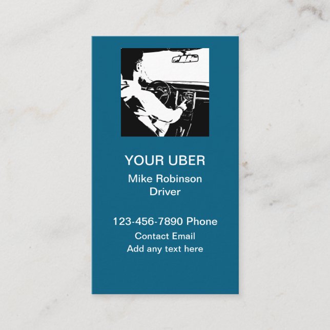 Uber Driver Ride Hailing Business Cards Visitenkarte (Vorderseite)