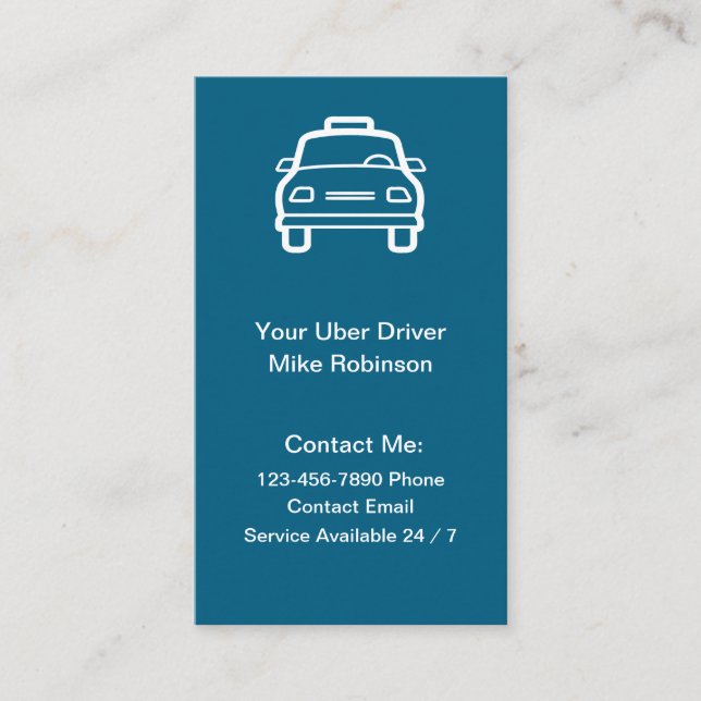Uber Driver Simple Contact Business Cards Visitenkarte (Vorderseite)