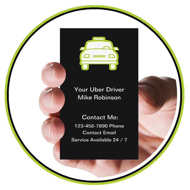 Uber Driver Simple Contact Business Cards Visitenkarte (Von Creator hochgeladen)