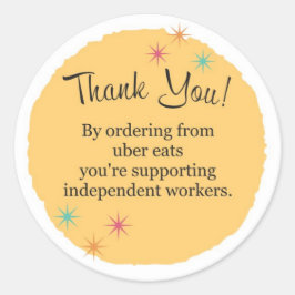 Uber Eats Vielen Dank Runder Aufkleber