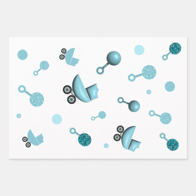 Über eine Baby-Dusche laden Sie ein Geschenkbeutel Geschenkpapier Set (Vorderseite)