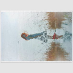 Über exponierte Fotografie enthauptet Girl Decoupa Seidenpapier