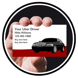 Uber-Fahrer für einen Fahrdienst Visitenkarte