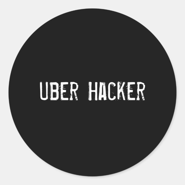 Uber Hacker Runder Aufkleber (Vorderseite)