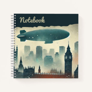 Über London fahren - Foggy Watercolor Skyline Notizbuch
