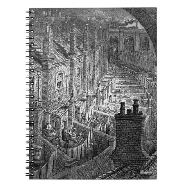 Über London per Rail Gustave Dore 1870 Notizblock (Vorderseite)