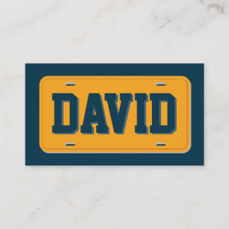 Uber-Lyft-Treiber Orange und blaue Lizenzplatte Visitenkarte