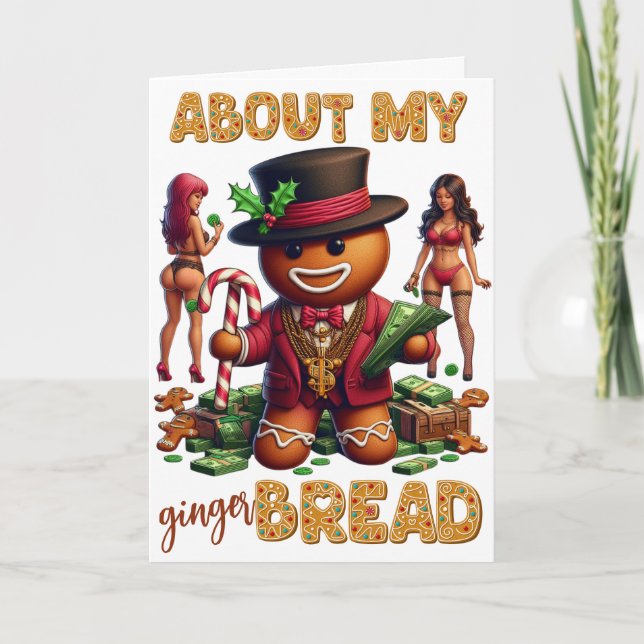 Über mein Gingerbrot Funny Urban Weihnachten Ankündigung (Vorderseite)