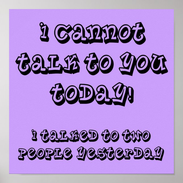 Über mein Introvertierte Limit Funny Poster Sign (Vorne)