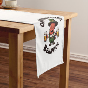 Über mein Wurst Verhalten Oktoberfest Funny Kurzer Tischläufer