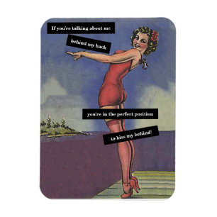 Über mich hinter meinem Rücken sprechen Vintage lu Magnet