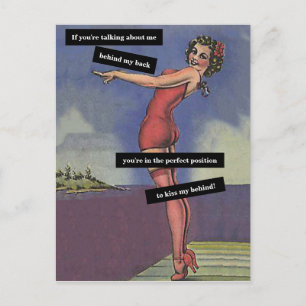 Über mich hinter meinem Rücken sprechen Vintage Lu Postkarte
