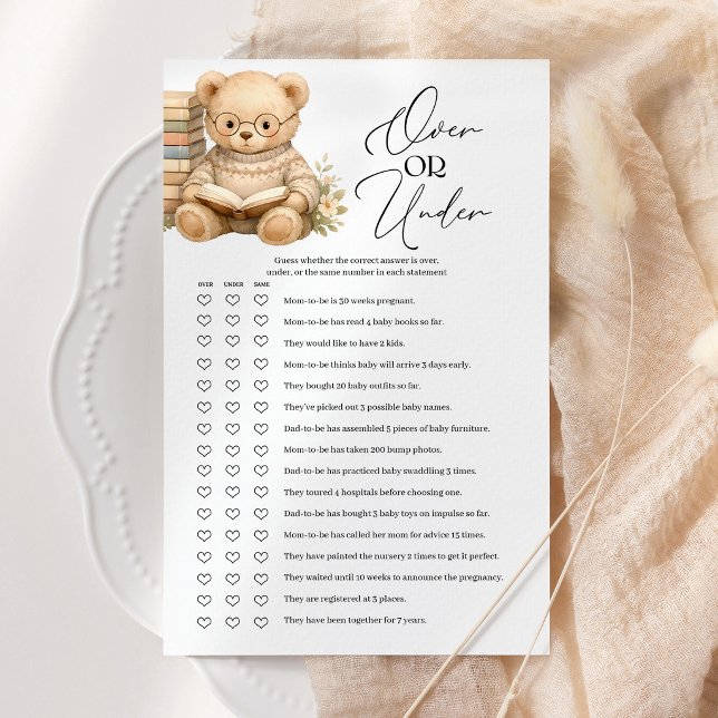 Über oder Unter Storybook-Bär-Baby-Shower-Spiel (Von Creator hochgeladen)