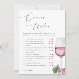 Über oder unter Vino vor den Hochzeitsgelübden - J Einladung