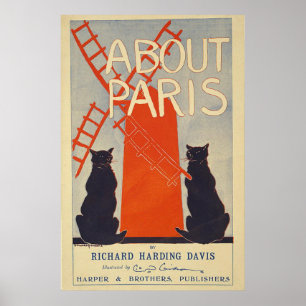 Über Paris Vintage Französisch Reiseplakat Poster