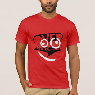 Über Perfektion, einfache Schwarz-Weiß-Warnung T-Shirt