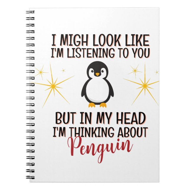 Über Pinguine nachdenken - Personalisiert Notizblock (Vorderseite)