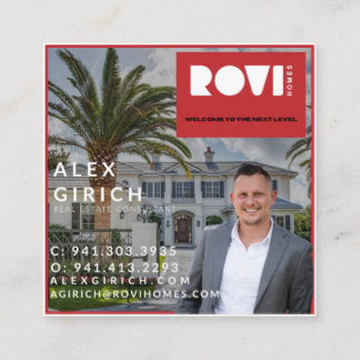 Über reales Anwesen hinaus Quadratische Visitenkarte