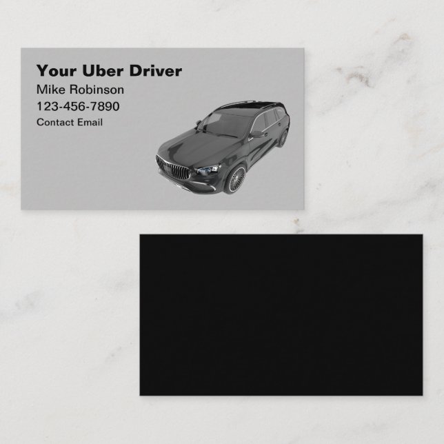 Uber Ride Hailing Luxury Business Cards Visitenkarte (Vorne/Hinten)