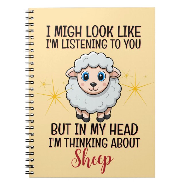 Über Schafe nachdenken - Funny Notizblock (Vorderseite)