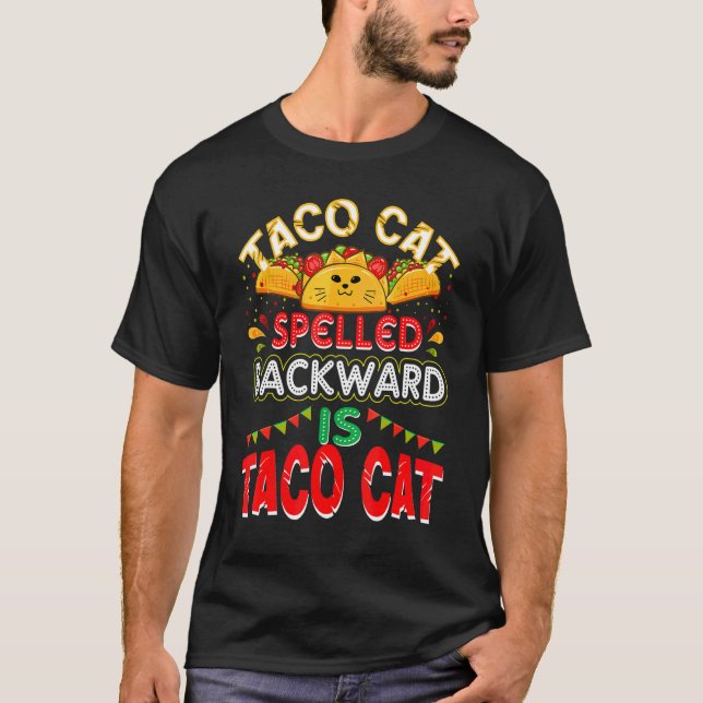 Über Tacos Taco Katze zurückgeschrieben Taco Katze T-Shirt (Vorderseite)