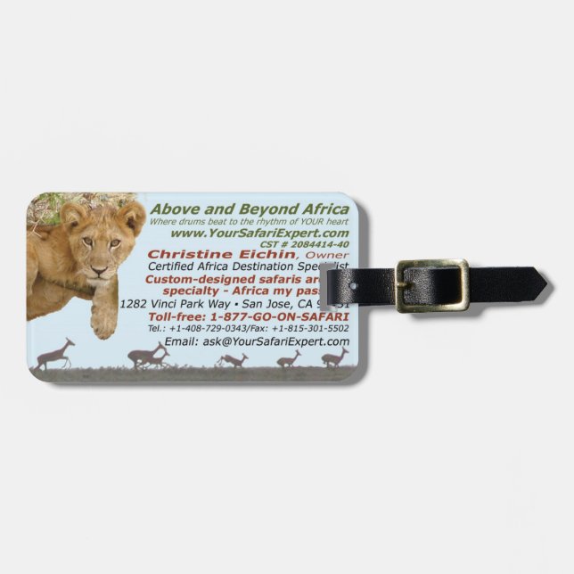 Über und über Afrika (Christine) Gepäckanhänger (Vorderseite horizontal)
