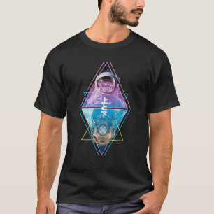 Über und unter dem Astronautenraumhelm Taucher Tau T-Shirt