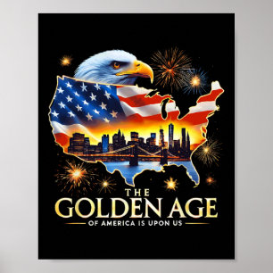 Über uns lustiger Trump Goldener Adler Das goldene Poster