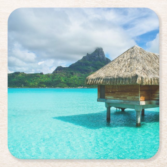 Über-Wasser Bungalow, Bora Bora Untersetzer (Vorderseite)