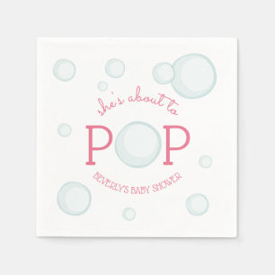 Über zu Pop sprudelt Baby-Duschen-Rosa Serviette