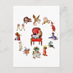 Überall Alice im Wunderland Postkarte