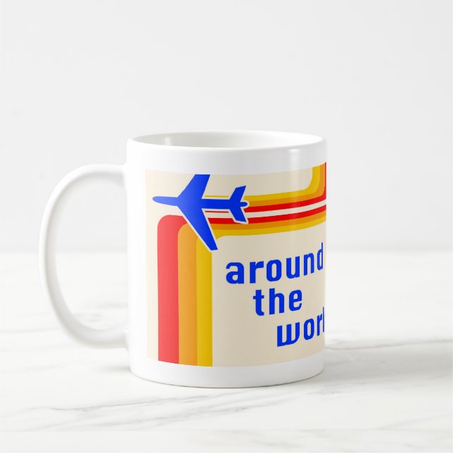 überall auf der Welt: Retrostreifen Kaffeetasse (Links)