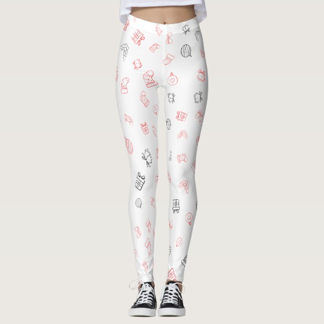 Überall bedruckte Weihnachtsleggings Leggings (Vorderseite)