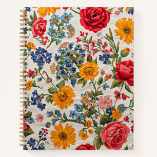 Überall Blumen, farbenfrohe Vielfalt, Notizbuch