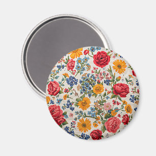 Überall Blumen, farbenfrohes Design, Magnet