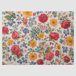Überall Blumen, farbenfrohes Design, Seidenpapier