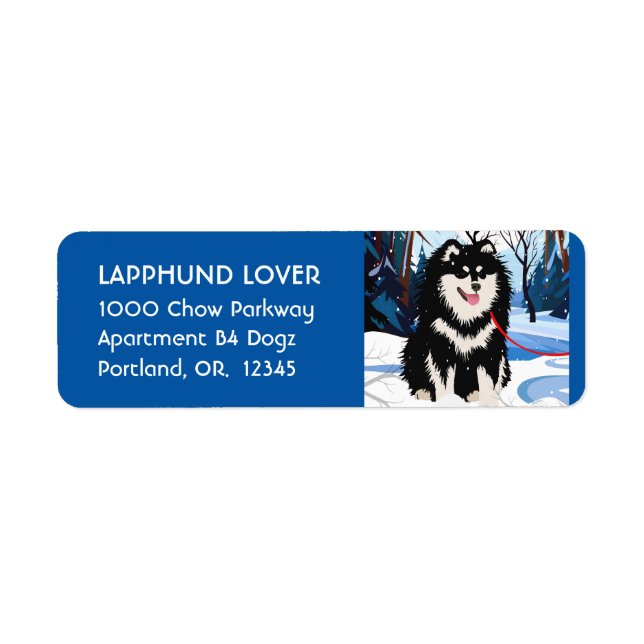 ÜBERALL DES FLUSS-Lapphund-Adressenlabels anpassen (Vorne)