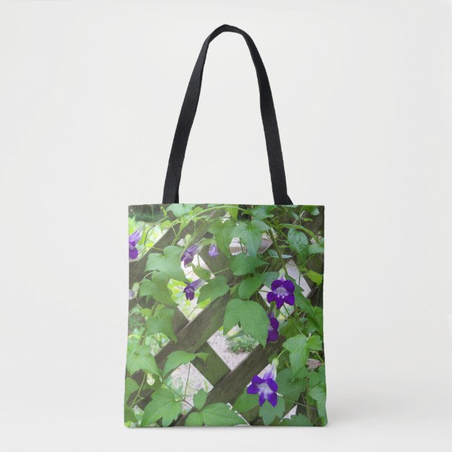 überall drucken auf Tasche violette Blumen auf Git (Vorderseite)