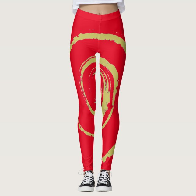 Überall drucken Leggings mit Golden Twirl (Vorderseite)