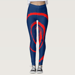 Überall drucken Leggings mit rotem Twirl