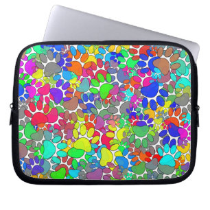 Überall drucken viele Hunde-Pfoten Laptopschutzhülle
