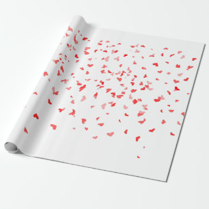 Überall fallen rote Herzen Geschenkpapier