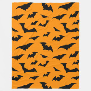 Überall Fledermäuse Orange Halloween Plüsch Fleecedecke
