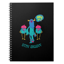 Überall Groovy bleibe, lustige Kinder in der Schul Notizblock