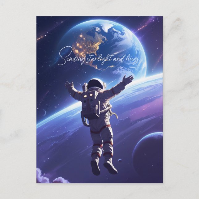 Überall im Universum — Umarmung von der Afar Grußk Einladungspostkarte (Vorderseite)