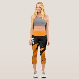 Überall in der Print Capri Leggings Brushy Orange